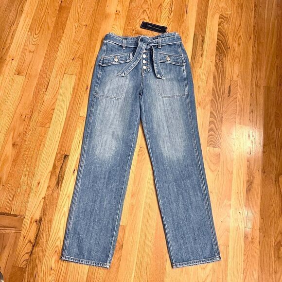 $378 NWT Veronica Beard Rinley Cropped Straight Leg High Rise Jeans Size 27 - Picture 12 of 15